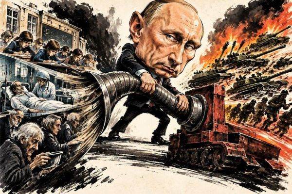 Putin is forcing his population to finance the war; cuts spending on education and healthcare, raises taxes and utility prices
